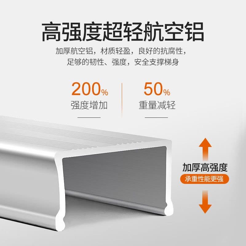 奥鹏(AP) 家用人字梯加厚折叠铝合金六步梯多功能双侧用工程楼梯AP-2606图片