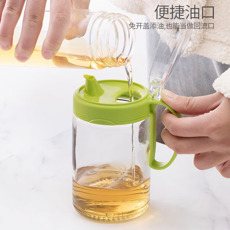 茶花(CHAHUA)玻璃油壶 储油罐食用香油酱醋汁壶 大容量550ml油壶+油刷套装6001高清大图