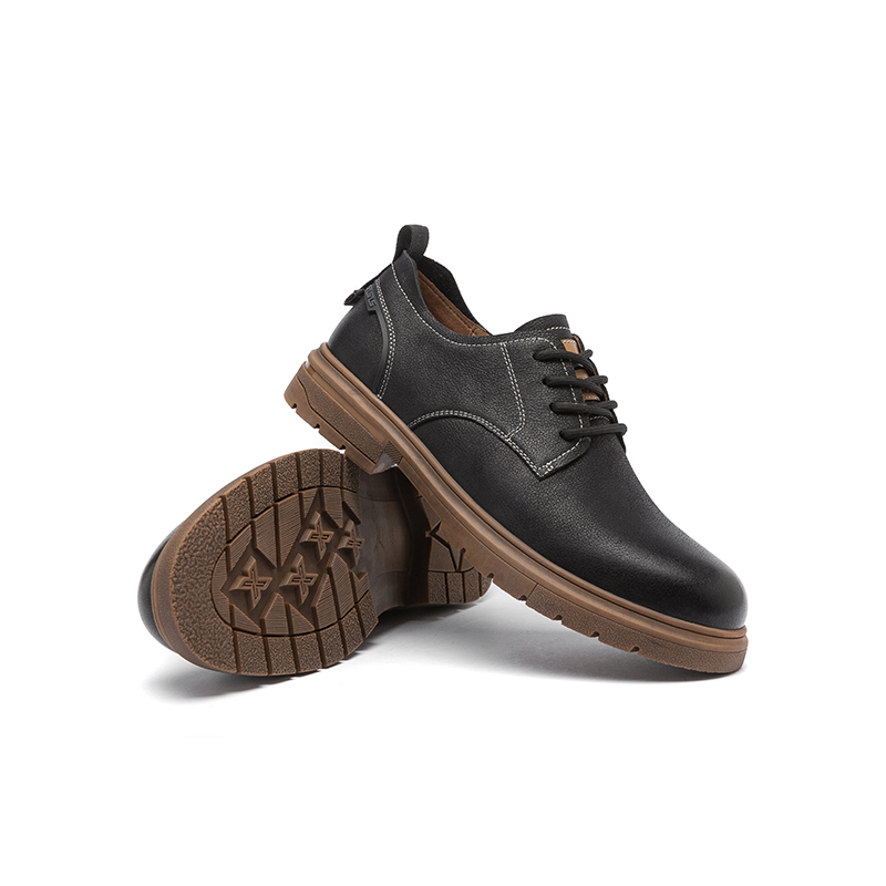 红蜻蜓男鞋2023秋季新款工装鞋低帮英伦真皮百搭休闲时尚潮鞋高清大图