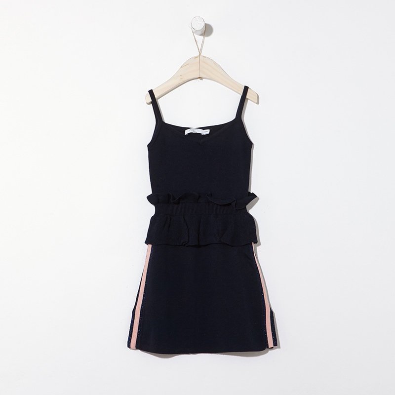 [2件2折价:46]米喜迪mecity童装春新款女童时尚休闲吊带毛织连衣裙