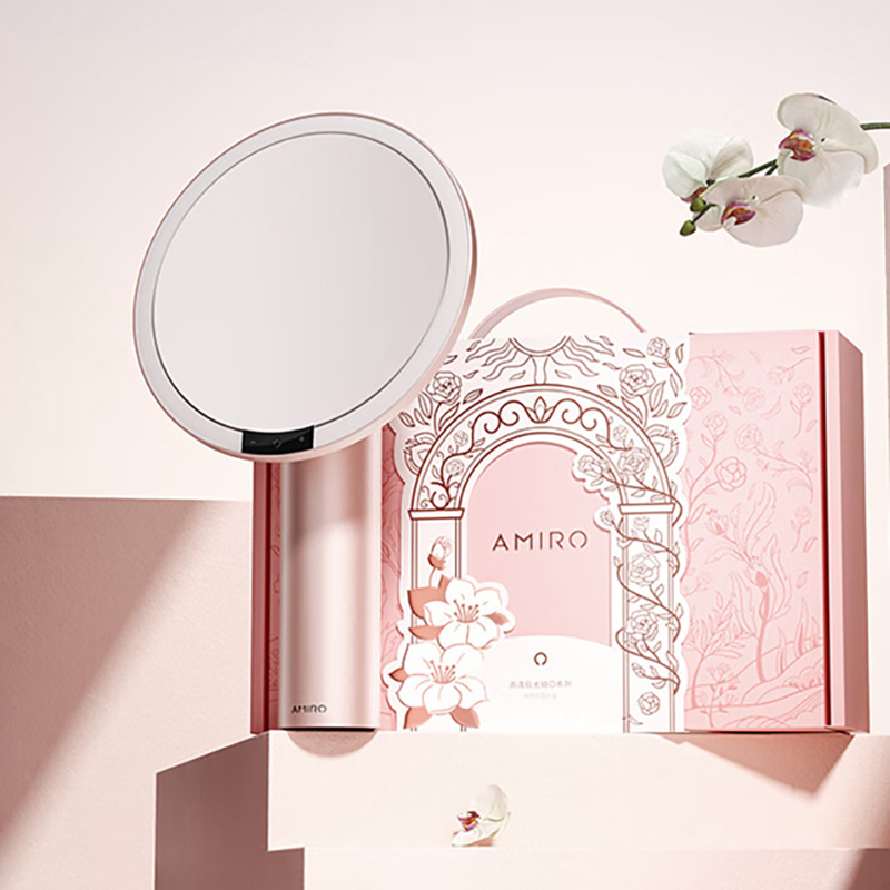 觅光化妆镜带灯LED高清智能桌面梳妆台镜子礼盒AML009V高清大图
