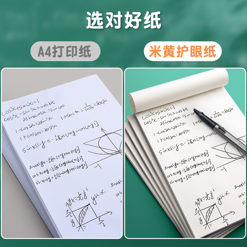 [空白款]5本共500张 草稿纸考研专用学生用大学生A4纸草稿本空白b5高中生演算纸加厚数学初中生打草纸稿纸白纸分区草稿高清大图