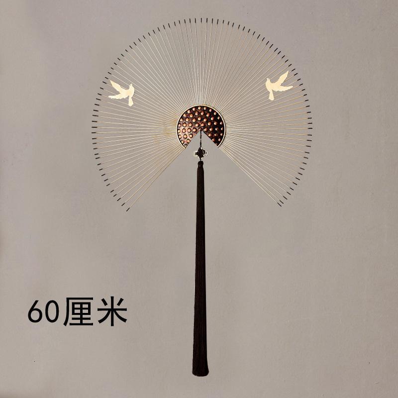 新中式客厅墙饰餐厅创意挂饰家居玄关铁艺壁挂电视沙发背景墙装饰 三维工匠 B款直径60壁饰