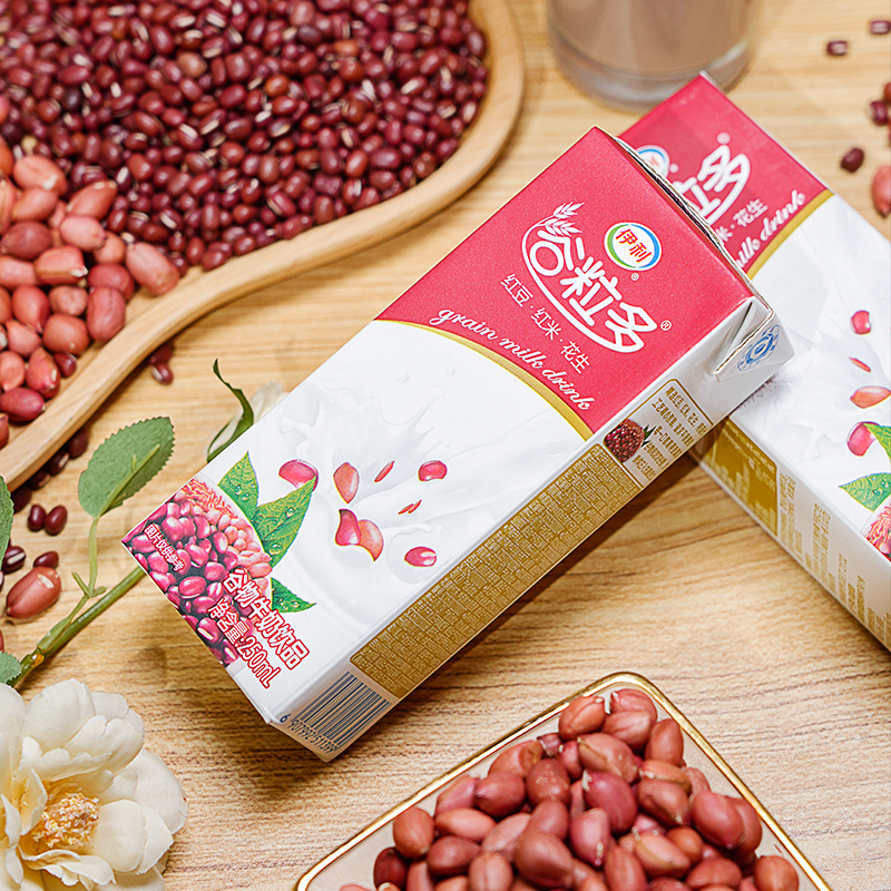 伊利谷粒多 红谷牛奶饮品整箱 250ml*12盒 红豆+红米+花生 礼盒装高清大图