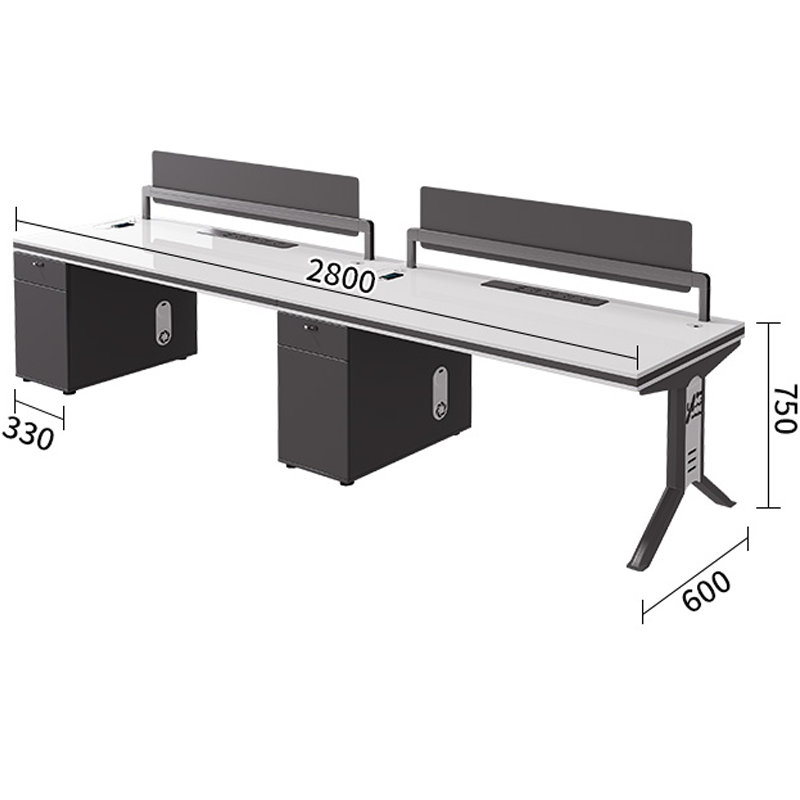 豫龙都 屏风办公桌 双人张高清大图