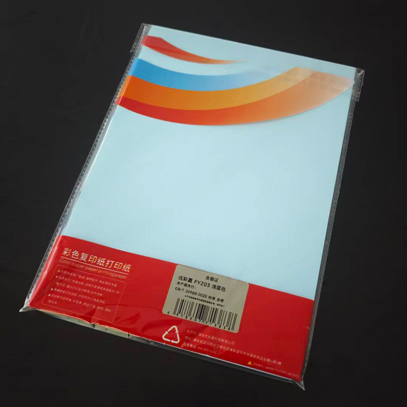 优彩嘉 彩色复印纸 打印纸 A4 80g 100张 浅蓝 FYZ03 包高清大图
