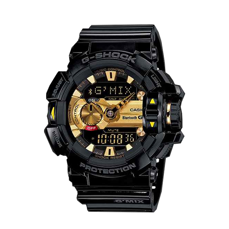 卡西欧(CASIO) G-SHOCK YOUTH2019男士运动时尚日本电子表 黑金色 GBA-400-1A9高清大图