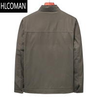 HLCOMAN中老年人男装立领加绒加厚夹克衫爸爸装外套中年男士棉衣