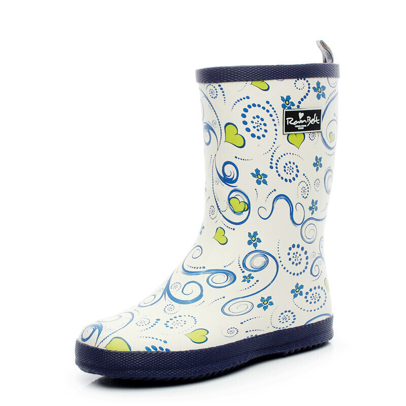 雨鞋女士中筒雨鞋时尚手绘涂鸦爱心女式雨靴水鞋套鞋胶鞋夏季