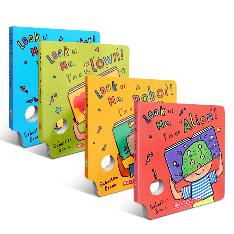 [正版]送音频英文原版绘本 Look At Me 亲子游戏纸板书4本洞洞面具书吴敏兰书单I’m A Monster 0高清大图