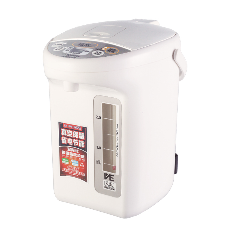 象印(ZOJIRUSHI)电热水瓶CV-TNH30C底盘加热按键式控制304不锈钢涂层内胆电动出水便捷高效3L 白色