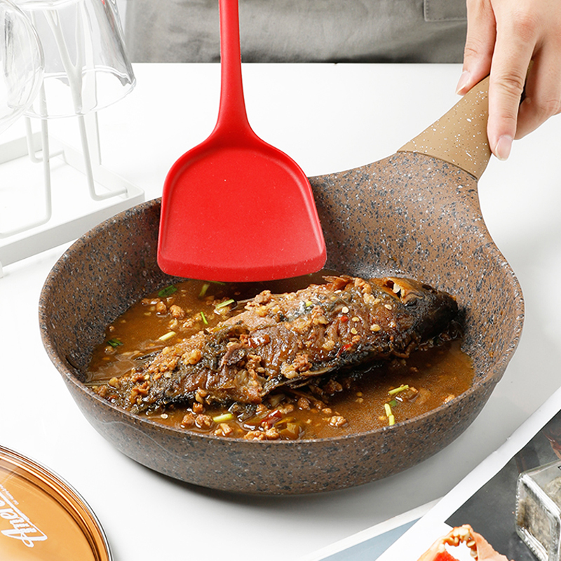 AMERCOOK阿尔菲塔麦饭石煎锅不粘锅26cm 家用煎锅平底锅煎盘煎饼煎蛋锅煎牛排锅 多功能明火电磁炉通用锅具 中国红