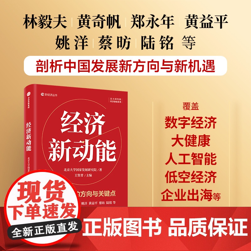 经济新动能 林毅夫黄奇帆郑永年黄益平姚洋蔡昉等学者解读中国经济新动向 剖析发展新机遇 北京大学国家发展研究院著 中信出高清大图
