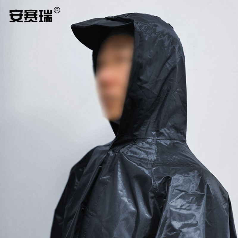 安赛瑞 连体雨衣 户外防水反光成人雨披 电动摩托车室外执勤骑行 风衣式 藏青色