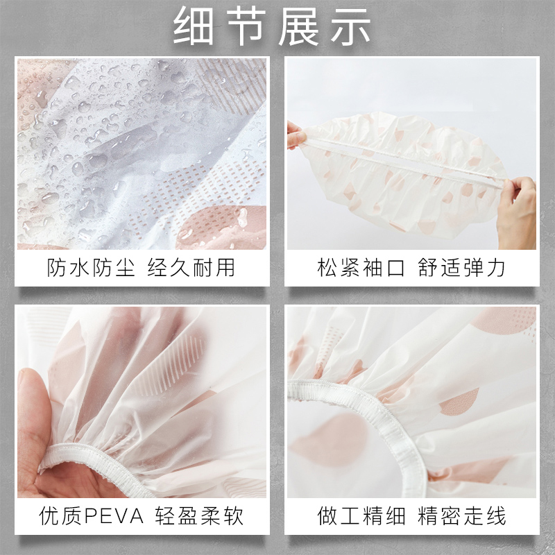 浴帽女防水洗澡可爱成人淋浴沐浴头套洗澡头发罩厨房做饭防油烟帽 三维工匠 蓝色(水滴浴帽)1个高清大图