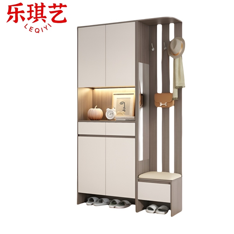 乐琪艺 玄关柜鞋柜组合 120*35*200cm 套高清大图