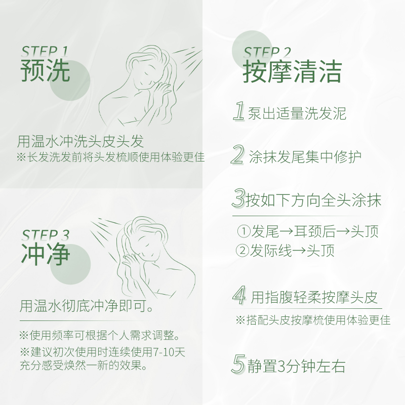 White feather 洗发泥保湿滋润深层清洁温和不刺激低泡设计清爽不油腻高清大图