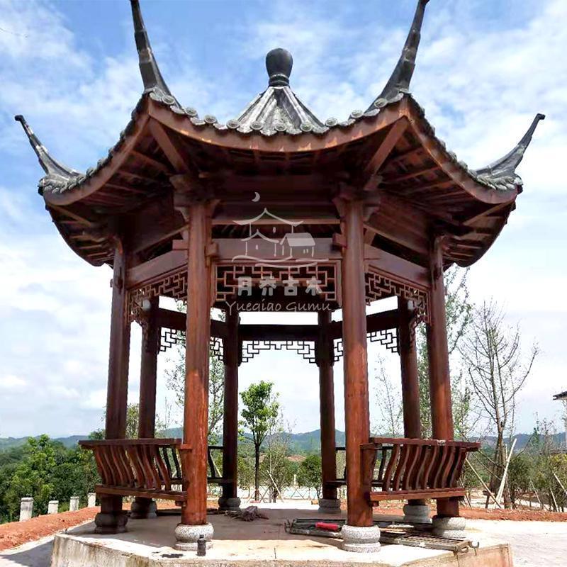 森美人凉亭花园别墅防腐木亭子仿古四角中式定制户外庭院实木古建六角亭 古建八角凉亭（预付）详询13755988081