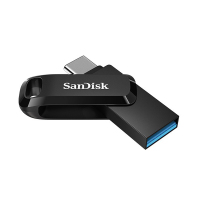 闪迪(Sandisk)64GB U盘 至尊高速酷柔Type-C接口手机电脑两用双接口OTG内存扩容 黑色