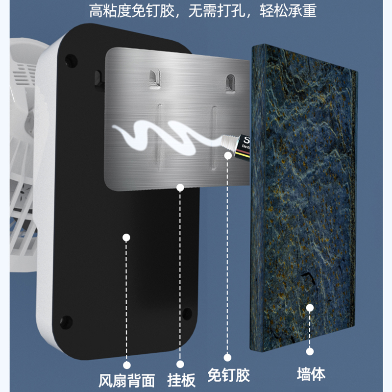 容声壁扇空气循环扇家用摇头厨房卫生间厕所卧室免打孔壁挂电风扇挂扇电扇机械款