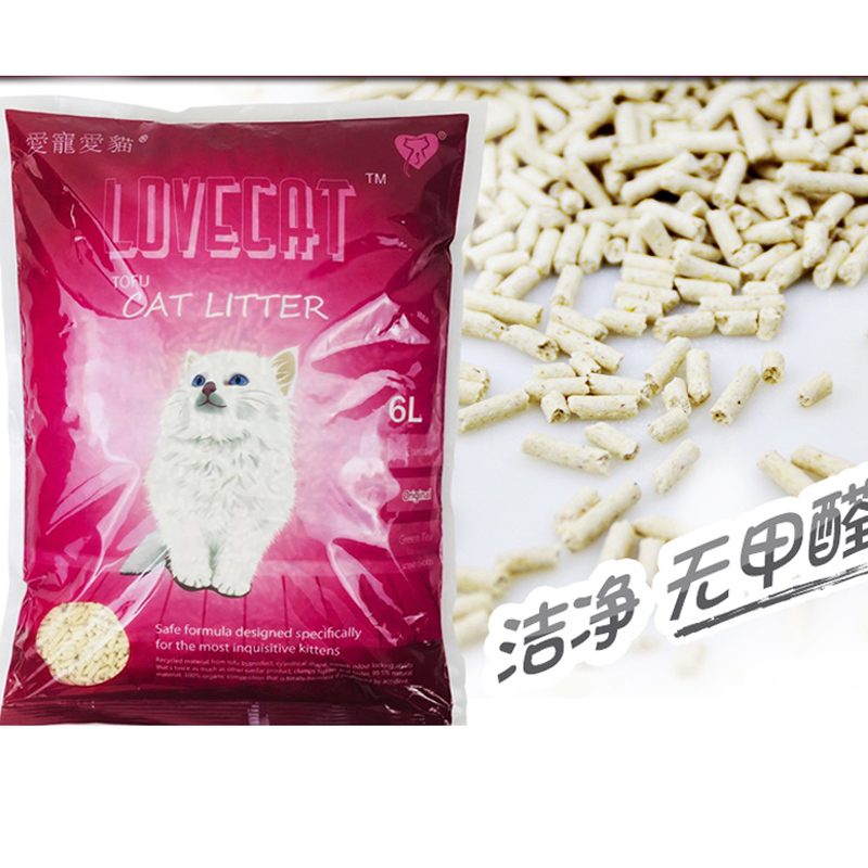 love cat爱宠爱猫猫砂豆腐砂原味豆腐猫砂结团除臭猫砂猫沙6L