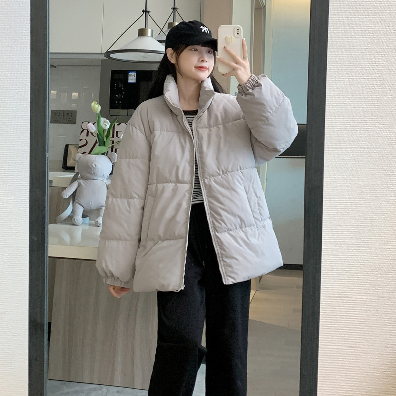 唐狮冬季棉衣女新款韩版简约立领外套送小熊包包韩系ins潮