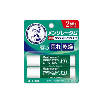 MENTHOLATUM曼秀雷敦薄荷润唇膏【2支】补水保湿滋润不油腻改善起皮脱皮男女唇膏4g