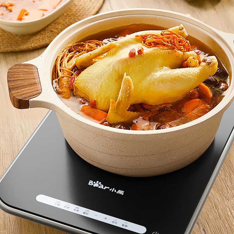 小熊家用多功能一体电磁炉炒菜锅定时节能小型大功率光波炉大线圈加热均匀DCL-C22C3高清大图