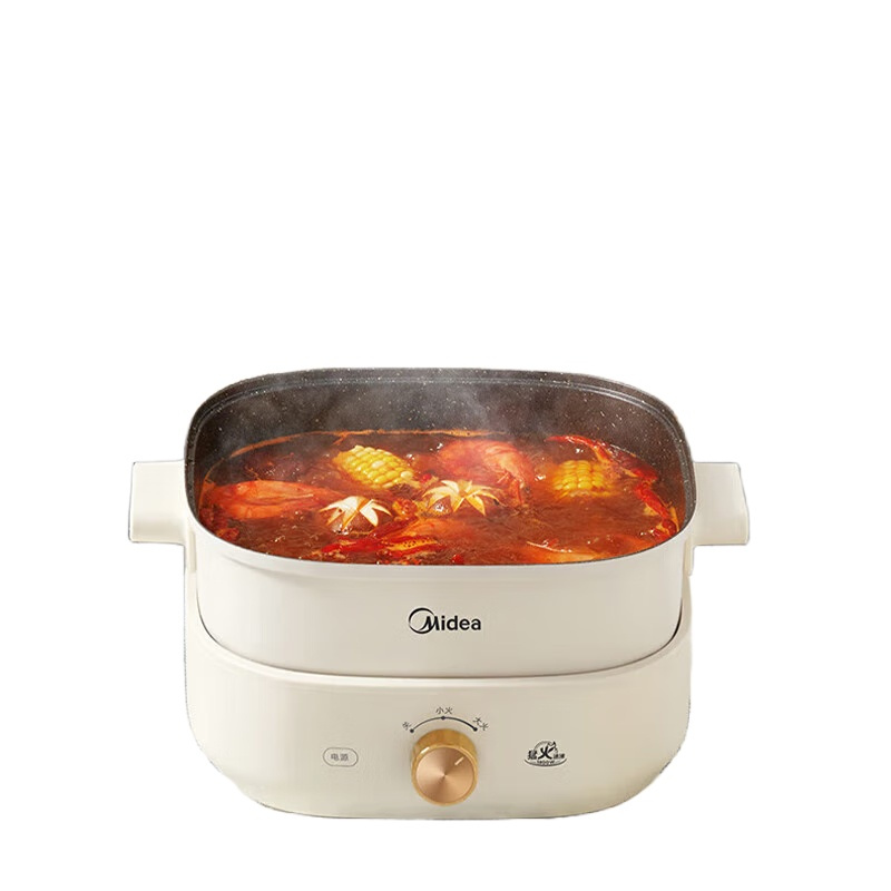 美的 MC-HGS303001 电煮锅 家用6L大容量多功能电煮锅 多用途锅 料理锅电热锅易清洗 6升大容量