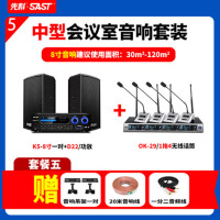 先科K5专业大中小型会议室音响套装音箱功放室内挂墙KTV舞台教学舞蹈卡拉ok卡包 8寸 中型会议室 一拖四会议话筒