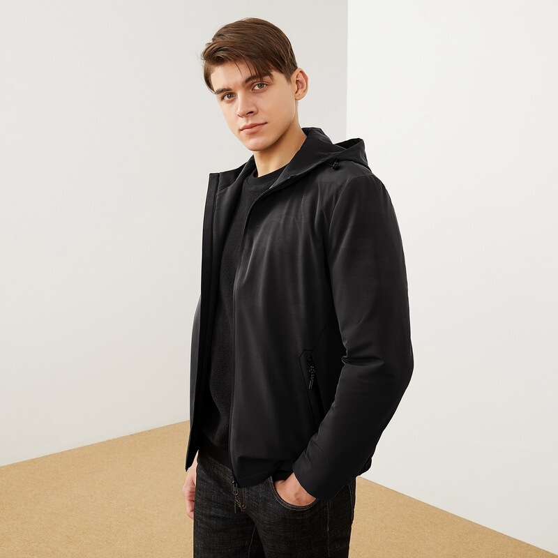 柒牌男装夹克外套男2022秋冬款青年运动休闲防风迷彩连帽上衣121jk