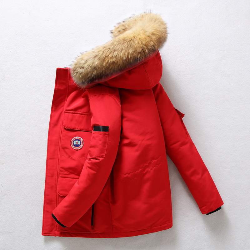 JEEPSPIRIT新款羽绒工装情侣外套羽绒服吉普潮短款时尚冬雪咒加厚衣服_990 XL 红色