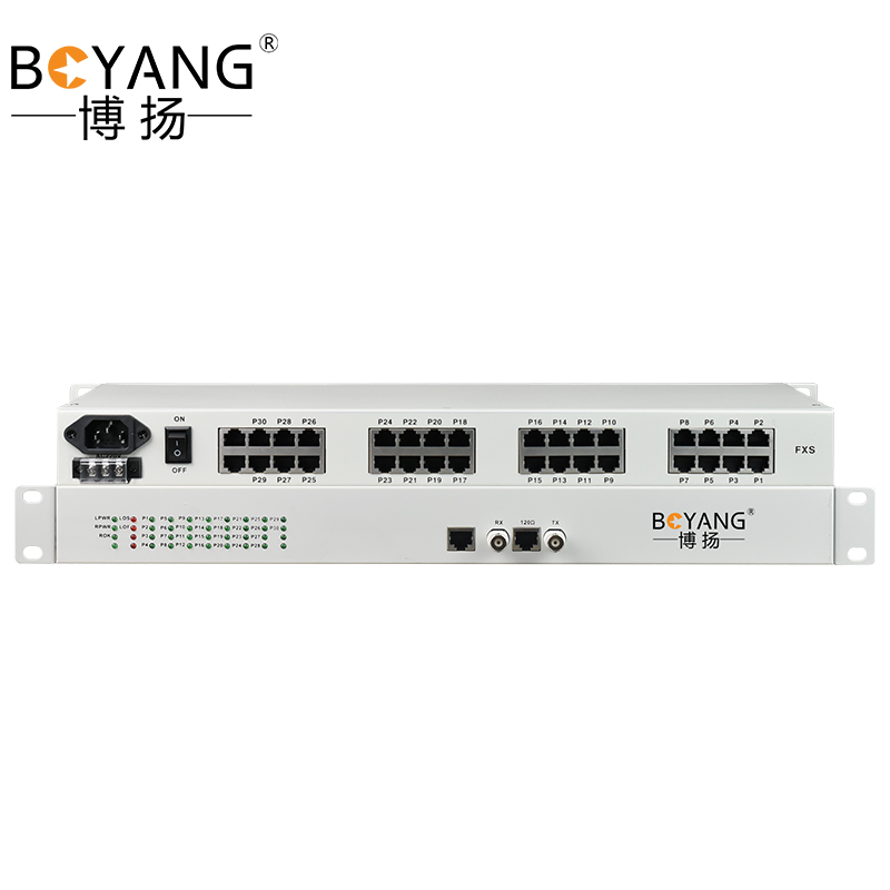 博扬(BOYANG) PCM电话语音复用设备 28路电话加2路磁石 机架式 1对价 BY-20P-20H