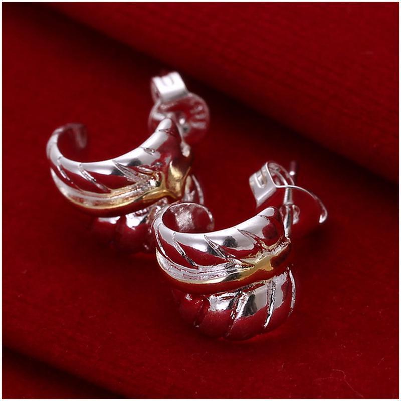E039 Women silver plated earring 镀925纯银耳环时尚创意耳钉女