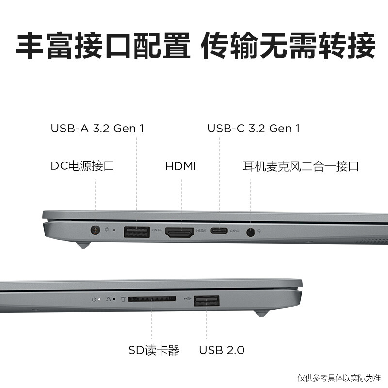 联想(Lenovo)IdeaPad15 新款15.6英寸轻薄笔记本电脑(R7-5700U/8G/512G/集成) 银色 窄边框大屏全高清屏小新轻薄商务学生网课学习办公联想苏宁自营