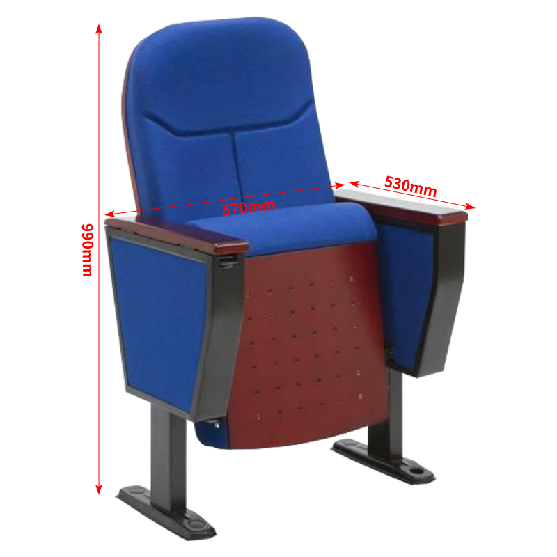 臻远ZY-LTY-26 礼堂椅剧院椅会议室塑壳椅子蓝色不带前写字板单人位高清大图