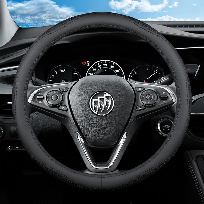 别克方向盘套真皮防滑英朗xt威朗昂科威阅朗君威君越凯越车把套 黑色