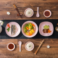 雅诚德(arst)餐具套装陶瓷碗盘组合 日式梅花雪花釉 26头碗碟餐具国产 耐高温釉下彩 乔迁结婚送礼礼盒装 粉色梅花