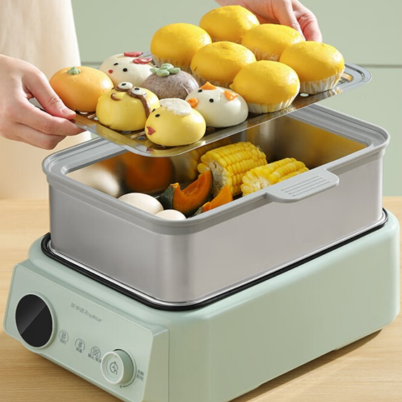 荣事达-不锈钢电蒸锅 RS-ZG13Q(9.3L+4L)高清大图