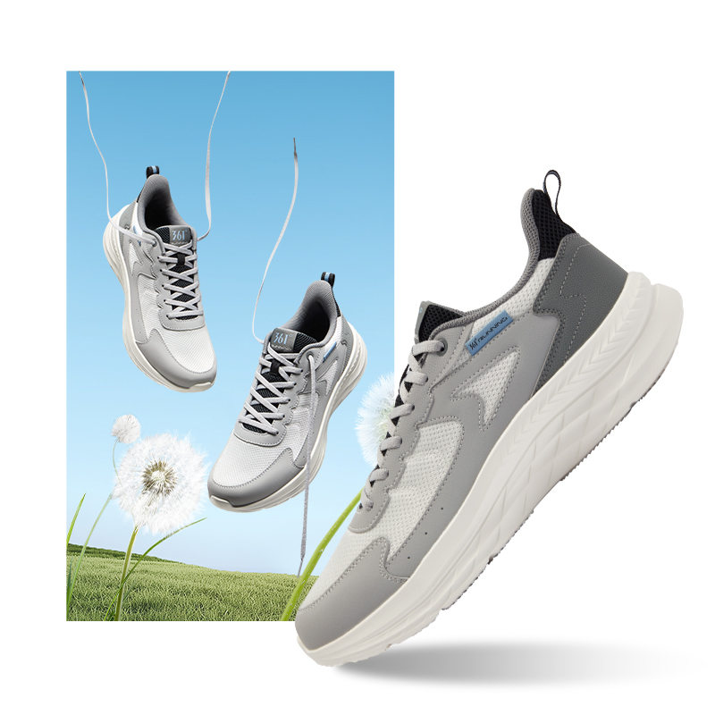 361°男鞋运动鞋新款男常规跑鞋672522219 循环灰/南极灰 41码