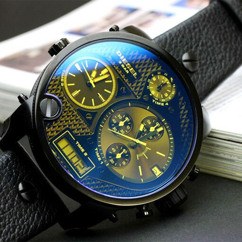 苏宁极物黑色表盘运动时尚男子欧美手表DZ7127高清大图