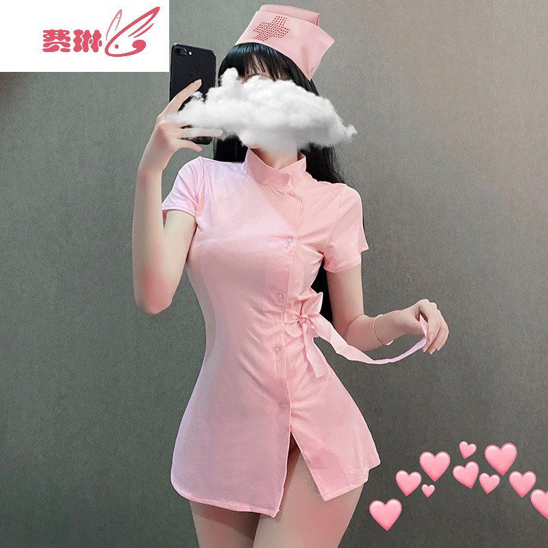 情趣内衣粉色护士制服挑逗诱惑超骚套装床上性感女骚血滴子费琳