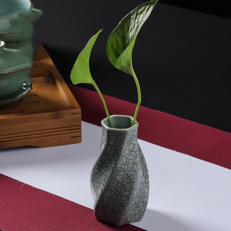 新中式创意青瓷花瓶餐客厅摆件个性小花器家居装饰品水培花插花瓶陶瓷花瓶台面摆件明黄色珍珠纹瓶哥梅做线报价 参数 图片 视频 怎么样 问答 苏宁易购