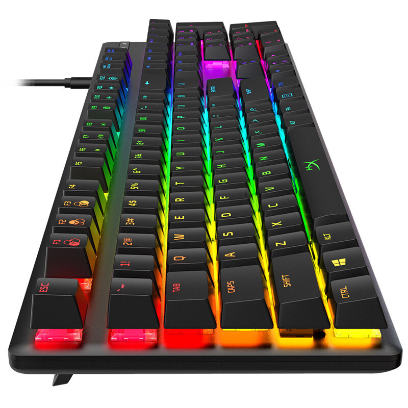 金士顿(Kingston) HyperX 阿洛伊 起源电竞版 RGB游戏机械键盘 104键 冰轴 黑色 吃鸡游戏键盘