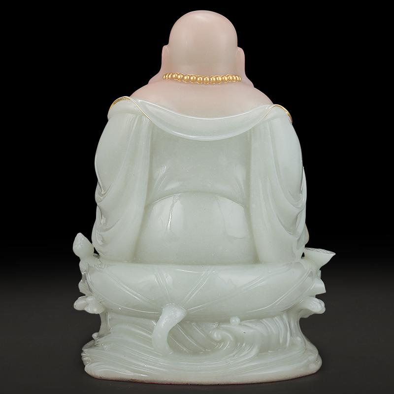 家柏饰(CORATED)玉石像摆件大号笑佛大肚佛家用客厅玄关位家居贡奉高清大图