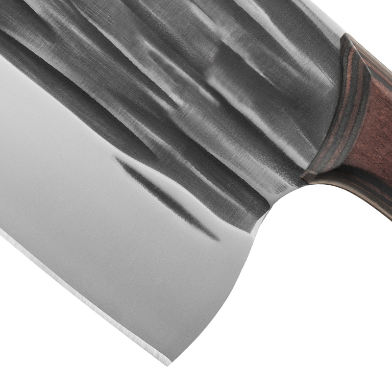 爱仕达asd菜刀墨色系中式不锈钢家用切菜刀切肉刀古法锻打圆头厨师刀