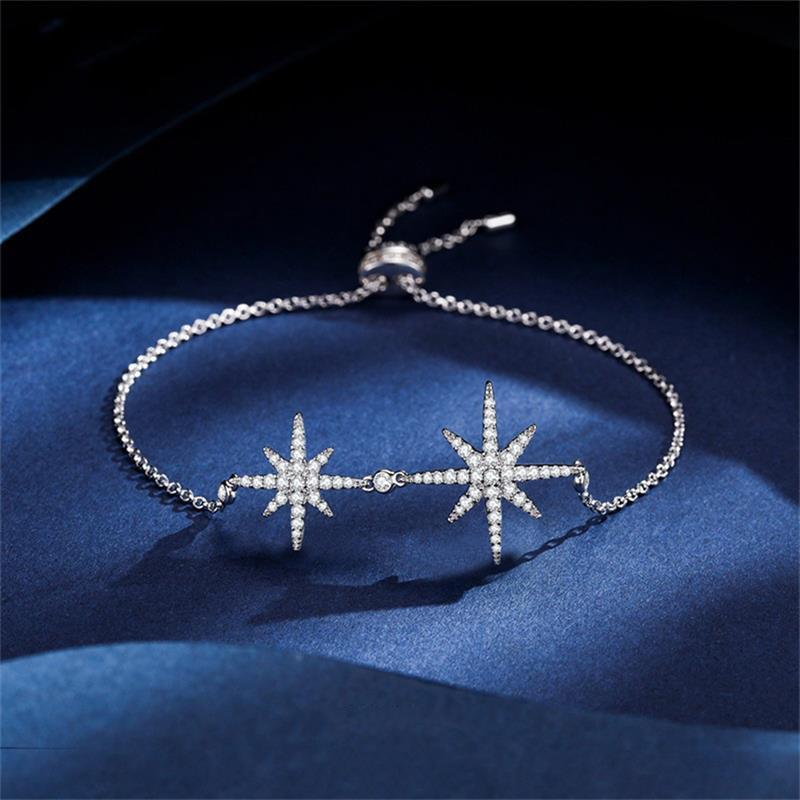 apmmonaco六芒星手链双星时尚925银手链ins小众手链女情人节ab3325ox