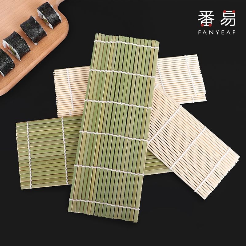 寿司卷帘寿司席竹卷帘紫菜包饭海苔套装家用不沾粘卷寿司帘子工具 白皮寿司帘 1张