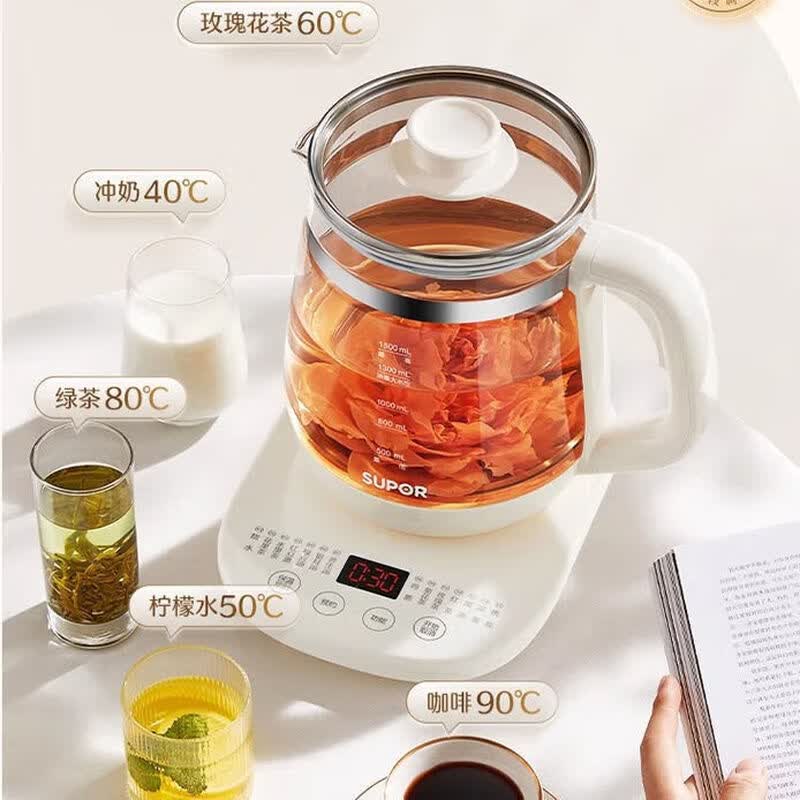 苏泊尔(SUPOR)养生壶 家用办公多功能室煮茶器烧水壶 全自动恒温电热水壶炖煮壶 316L不锈钢 SW-15Y23高清大图