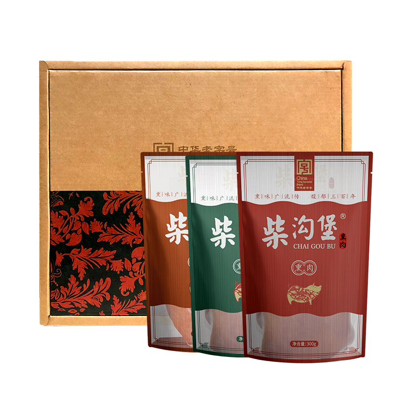 【中华特色】河北供销馆 柴沟堡熏肉 六六礼盒1850g 中华老字号熏肉猪肉熟肉制品卤味年货礼品 河北张家口特产
